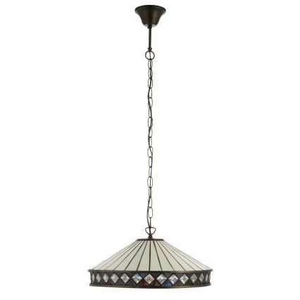 Endon 112196 - Tiffany FARGO ketjulla roikkuva kattokruunu 1xE27/60W/230V halkaisija 41,5 cm