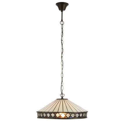 Endon 112196 - Tiffany FARGO ketjulla roikkuva kattokruunu 1xE27/60W/230V halkaisija 41,5 cm