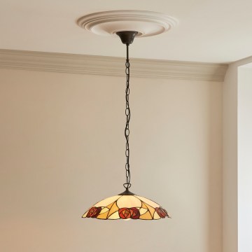 Endon 112197 - Riippuvalaisin ketjulla Tiffany INGRAM 1xE27/60W/230V, halkaisija 45 cm