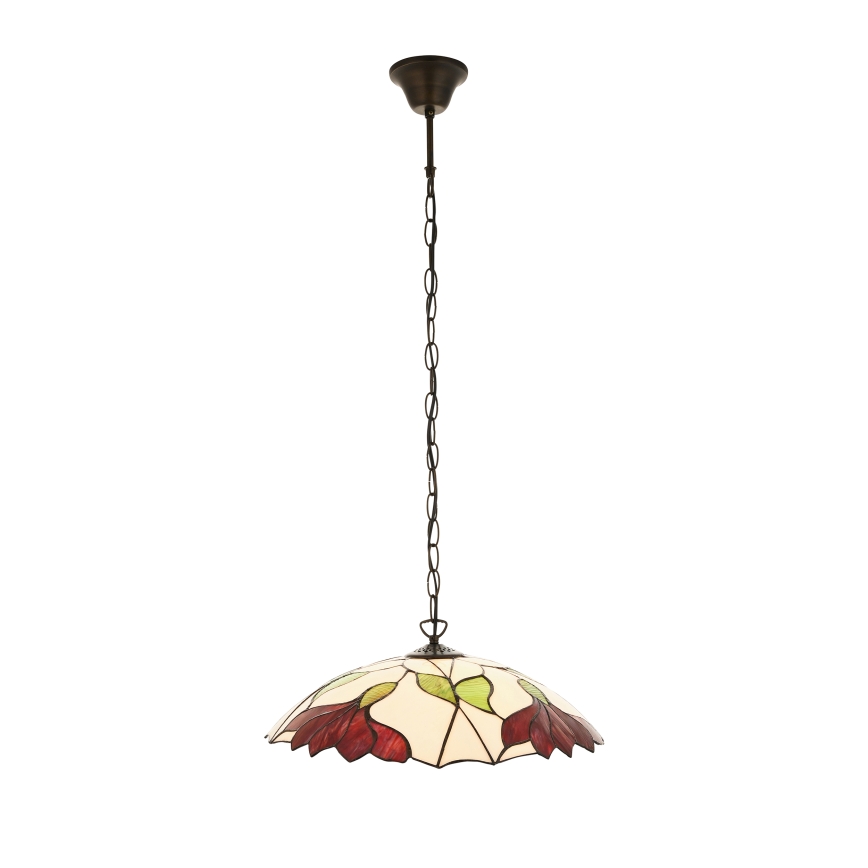 Endon 112246 - Tiffany BOTANICA ketjullinen kattokruunu 1xE27/60W/230V, halkaisija 45 cm