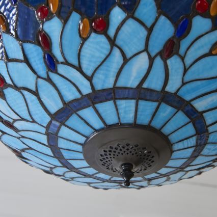 Endon 112250 - Ketjulla roikkuva Tiffany DRAGONFLY 3xE27/60W/230V halkaisija 50 cm