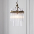 Endon 112572 - Ketjuun ripustettava kattokruunu MARIETTA 1xE27/10W/230V messinki/kirkas