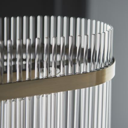 Endon 112573 - Kattokruunu ketjussa MARIETTA 4xE14/6W/230V messinki/läpinäkyvä