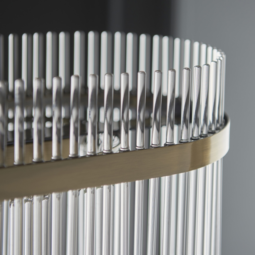 Endon 112573 - Kattokruunu ketjussa MARIETTA 4xE14/6W/230V messinki/läpinäkyvä