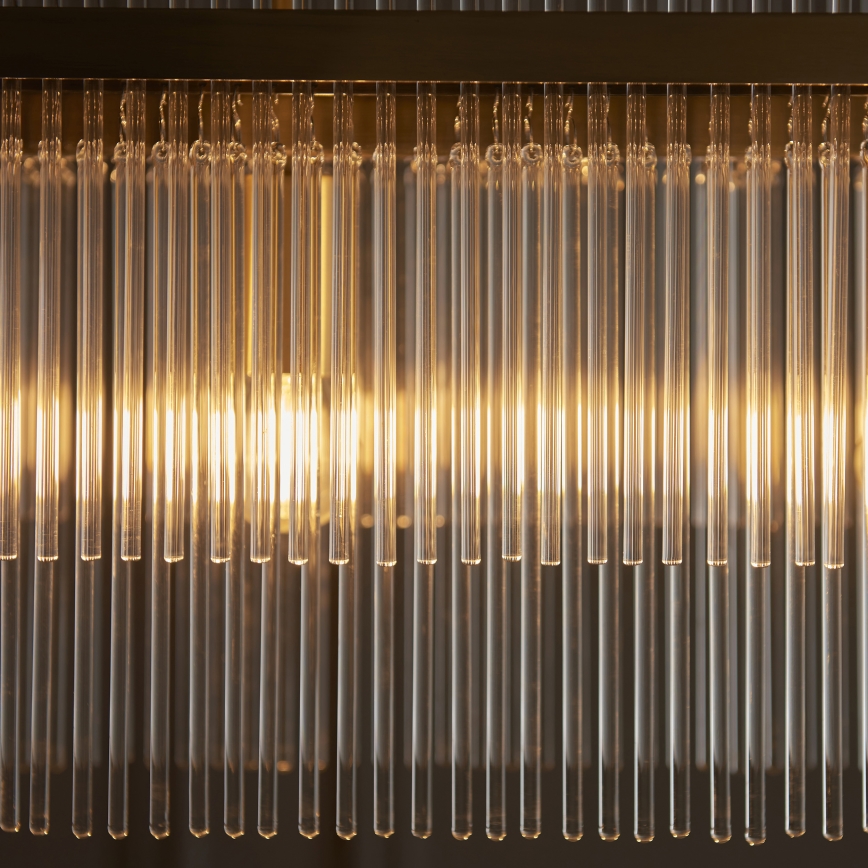 Endon 112573 - Kattokruunu ketjussa MARIETTA 4xE14/6W/230V messinki/läpinäkyvä