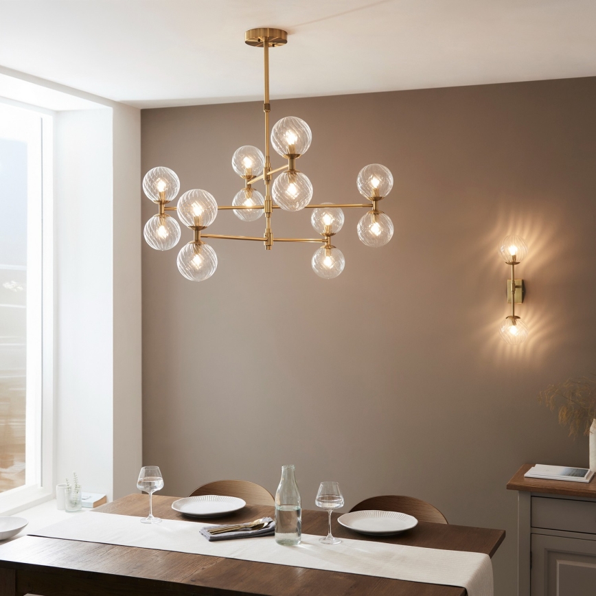 Endon 114041 - Varrellinen kattokruunu 12xG9/3,2W/230V kultainen