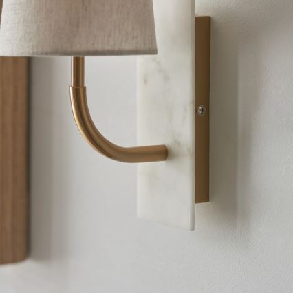 Endon 114202 - Seinävalaisin 1xE14/7W/230V beige/kullanvärinen