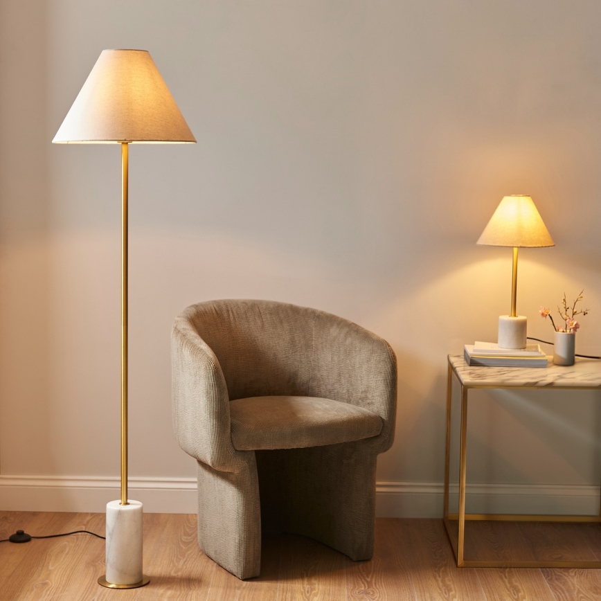 Endon 114209 - Lattiavalaisin 1xE27/10W/230V beige/kulta
