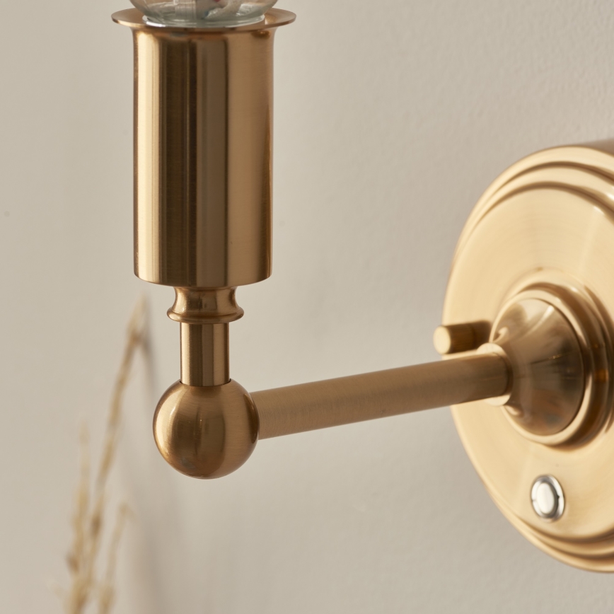 Endon 114817 - LED Himmennettävä ladattava seinä lamppu BURLEY LED/1,5W/5V 3600 mAh messinki/vaaleanpunainen