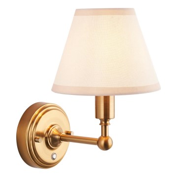 Endon 114830 - LED Himmennettävä ladattava seinä lamppu BURLEY LED/1,5W/5V 3600 mAh messinki/kerma