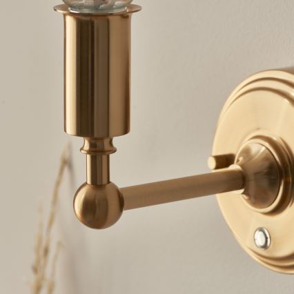 Endon 114830 - LED Himmennettävä ladattava seinä lamppu BURLEY LED/1,5W/5V 3600 mAh messinki/kerma