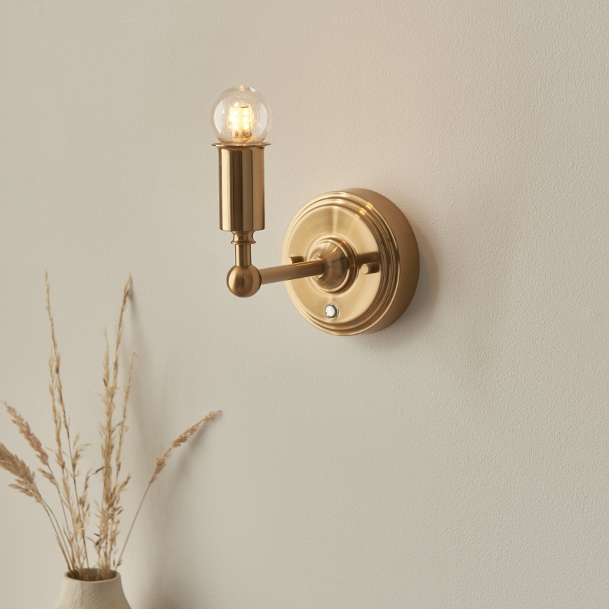 Endon 114831 - LED Himmennettävä ladattava seinä lamppu BURLEY LED/1,5W/5V 3600 mAh messinki/beige