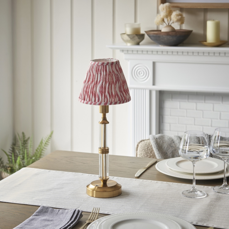 Endon 114842 - LED Himmennettävä ja ladattava pöytälamppu MORTON LED/1,5W/5V 3600 mAh messinki/vaaleanpunainen