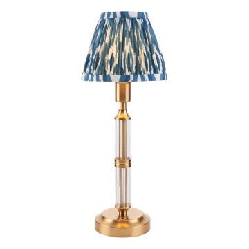 Endon 114846 - LED Himmennettävä ja ladattava pöytälamppu MORTON LED/1,5W/5V 3600 mAh messinki/sininen