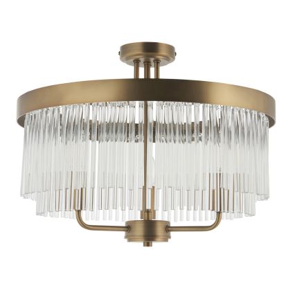 Endon 119109 - Pintakiinnitteinen CLERMONT-kattokruunu 3xE14/6W/230V, messinki