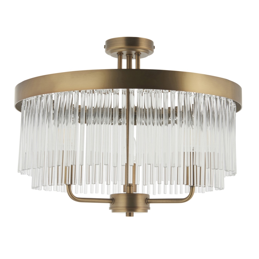Endon 119109 - Pintakiinnitteinen CLERMONT-kattokruunu 3xE14/6W/230V, messinki