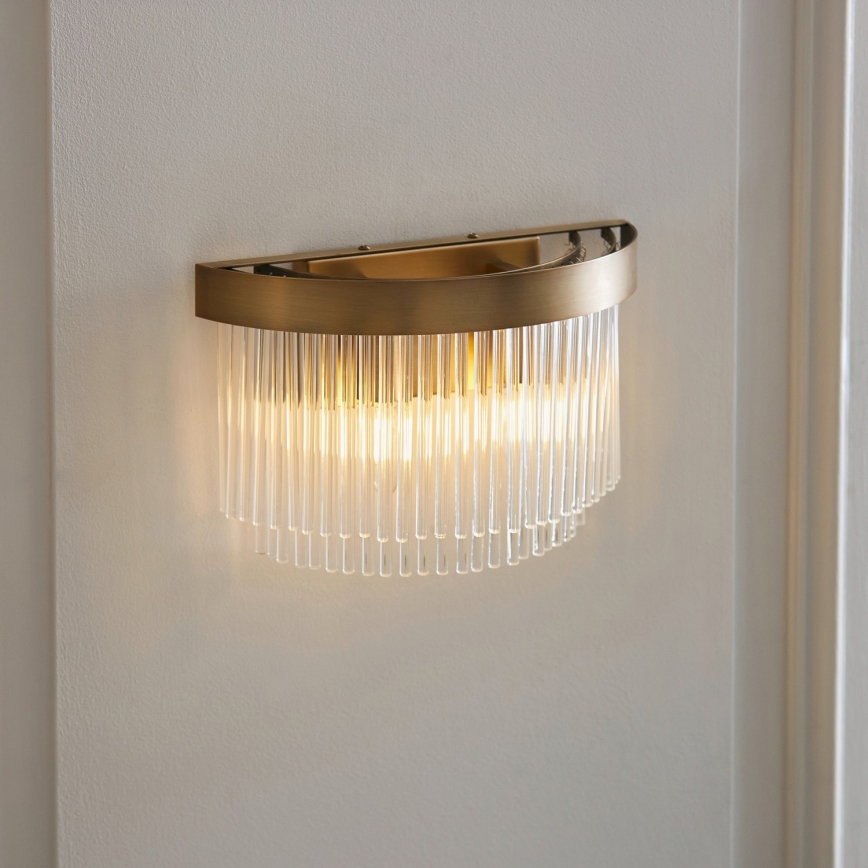 Endon 119125 - Seinävalaisin CLERMONT 2xE14/6W/230V messinki