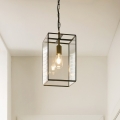 Endon 119141 - HAMMOND-riippuvalaisin ketjulla 1xE27/10W/230V 21,5x21,5 cm messinki