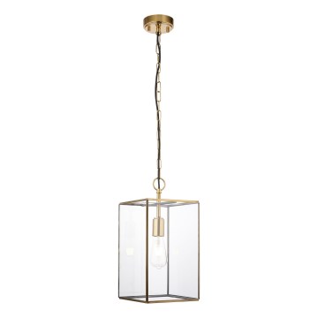 Endon 119141 - HAMMOND-riippuvalaisin ketjulla 1xE27/10W/230V 21,5x21,5 cm messinki