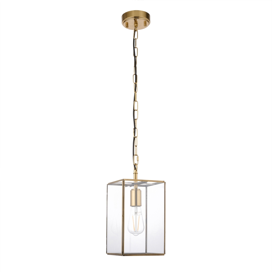 Endon 119142 - HAMMOND-kattokruunu ketjulla 1xE27/10W/230V 17x17 cm messinki