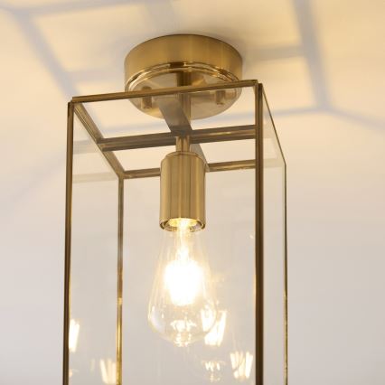 Endon 119143 - Pinnalle asennettava kattovalaisin HAMMOND 1xE27/10W/230V messinki