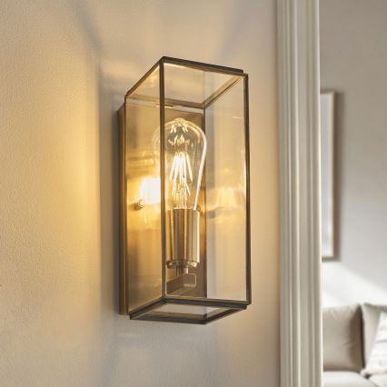 Endon 119144 - Seinävalaisin HAMMOND 1xE27/10W/230V messinki