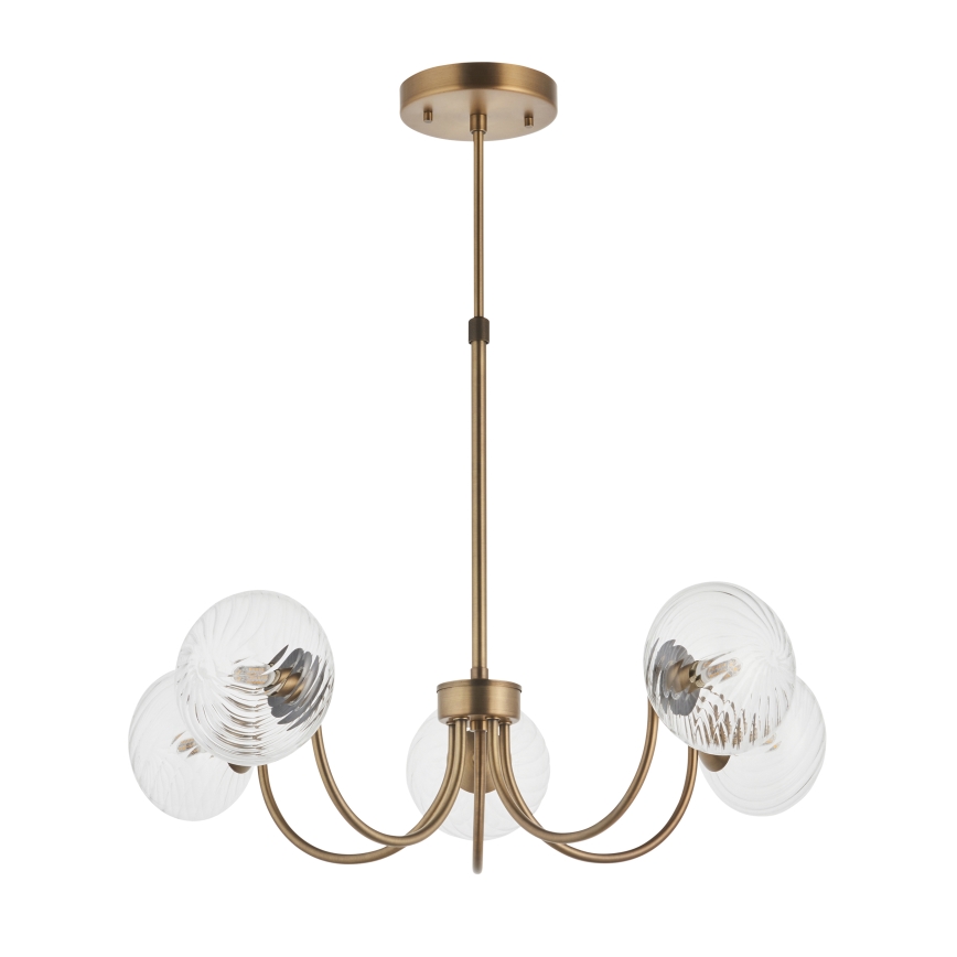 Endon 119210 - HAGUE 5-lamppuinen varrellinen kattokruunu, G9-kannat, 5 W/lamppu, 230 V, messinki