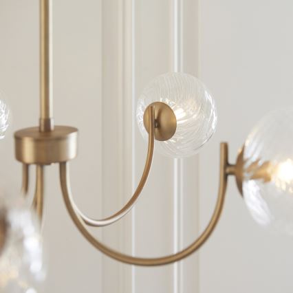 Endon 119210 - HAGUE 5-lamppuinen varrellinen kattokruunu, G9-kannat, 5 W/lamppu, 230 V, messinki