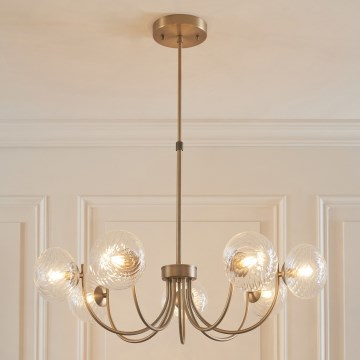 Endon 119224 - HAGUE-riippuvalaisin kaapelilla, 7 x G9, 5 W, 230 V, messinki