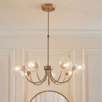 Endon 119224 - HAGUE-riippuvalaisin kaapelilla, 7 x G9, 5 W, 230 V, messinki