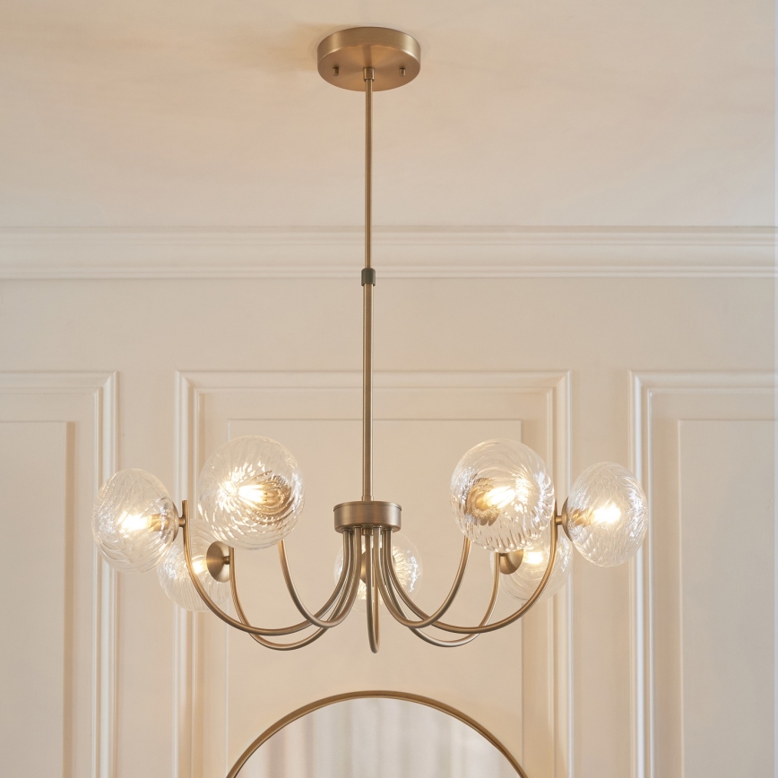 Endon 119224 - HAGUE-riippuvalaisin kaapelilla, 7 x G9, 5 W, 230 V, messinki