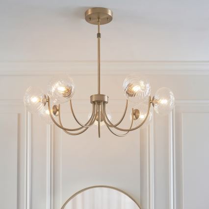 Endon 119224 - HAGUE-riippuvalaisin kaapelilla, 7 x G9, 5 W, 230 V, messinki