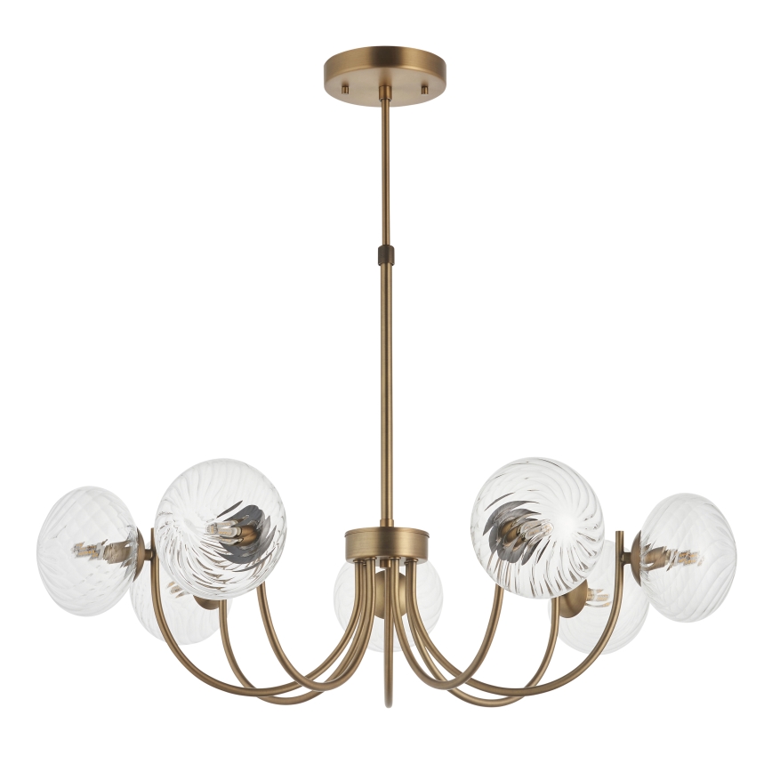 Endon 119224 - HAGUE-riippuvalaisin kaapelilla, 7 x G9, 5 W, 230 V, messinki