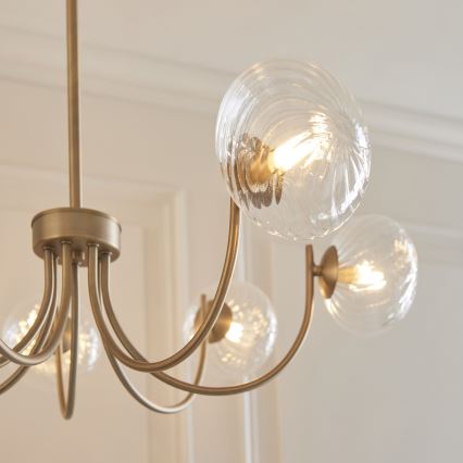 Endon 119224 - HAGUE-riippuvalaisin kaapelilla, 7 x G9, 5 W, 230 V, messinki