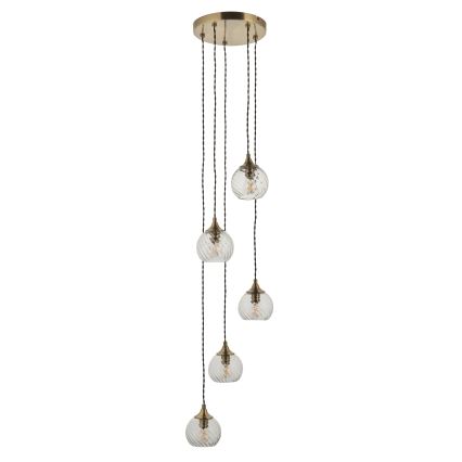 Endon 119435 - Riippuvalaisin vaijerilla ALLEGRA 5xE14/7W/230V messinki