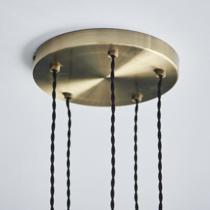 Endon 119435 - Riippuvalaisin vaijerilla ALLEGRA 5xE14/7W/230V messinki