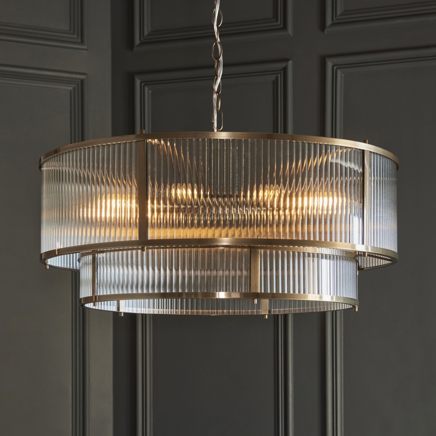 Endon 119456 - RIDGETON-kattokruunu ketjulla 8xE14/7W/230V mattakromi