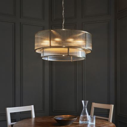 Endon 119456 - RIDGETON kattokruunu ketjulla 8xE14/7W/230V messinki