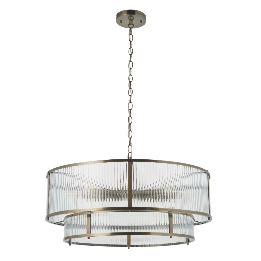 Endon 119456 - RIDGETON kattokruunu ketjulla 8xE14/7W/230V messinki