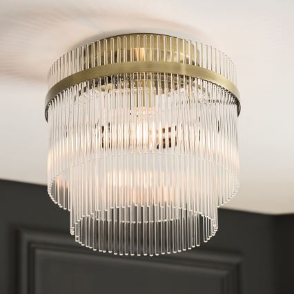 Endon 119492 - Pintakiinnitteinen kattovalaisin MARIETTA 1xE27/10W/230V messinki/kirkas