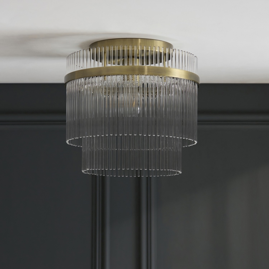 Endon 119492 - Pintakiinnitteinen kattovalaisin MARIETTA 1xE27/10W/230V messinki/kirkas