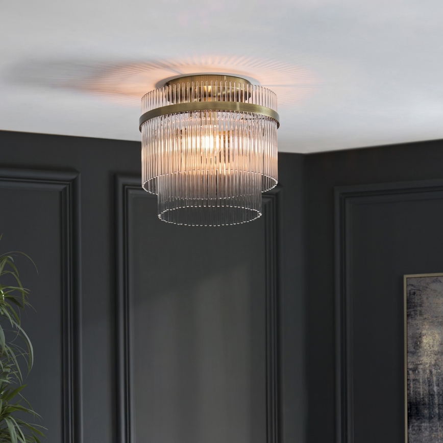 Endon 119492 - Pintakiinnitteinen kattovalaisin MARIETTA 1xE27/10W/230V messinki/kirkas