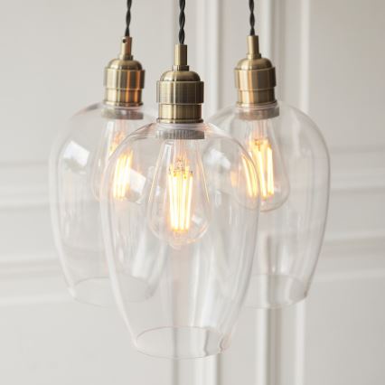 Endon 120648 - Riippuvalaisin vaijerilla 3xE27/10W/230V, messinkinen