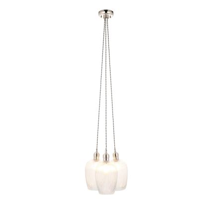 Endon 120652 - Riippuvalaisin vaijerilla 3xE27/10W/230V, kiiltävä kromi