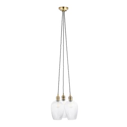 Endon 120656 - Riippuvalaisin vaijerilla 3xE27/10W/230V messinki
