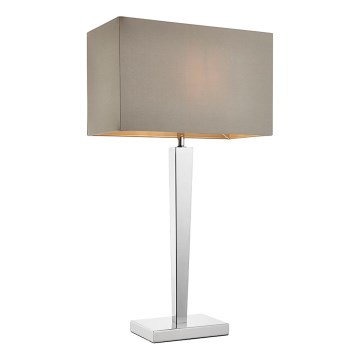 Endon 56707 - Pöytävalaisin MORETO 1xE27/60W/230V kiiltävä kromi/harmaa