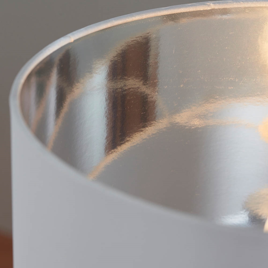 Endon 61198 - Pöytävalaisin WALDORF 1xE27/10W/230V kiiltävä kromi/valkoinen