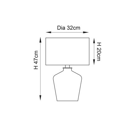 Endon 61198 - Pöytävalaisin WALDORF 1xE27/10W/230V kiiltävä kromi/valkoinen