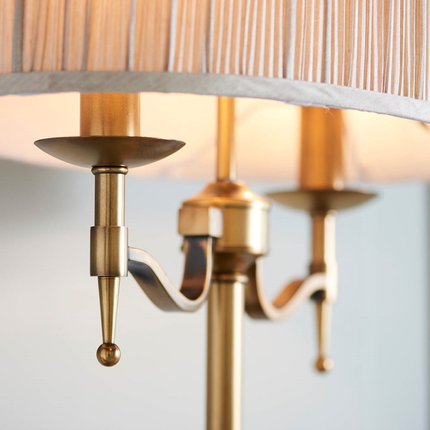 Endon 63648 - Pöytävalaisin STANFORD 2xE14/40W/230V messinki/beige