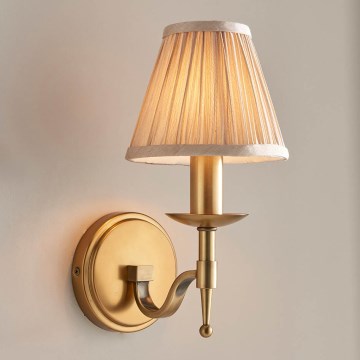 Endon 63653 - Seinävalaisin STANFORD 1xE14/40W/230V messinki/beige